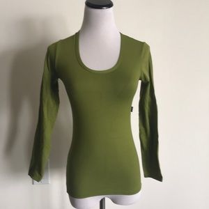 Long sleeve green military top one size
